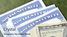  Presentation with social security - Presentation having social security card background and a light blue colored foreground