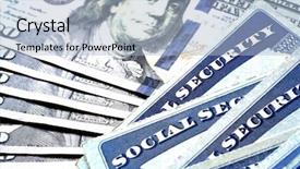  Presentation with social security - Presentation having social security cards for identification background and a light blue colored foreground