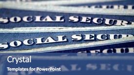  Presentation with retirment - Slide deck with social security cards for identification background and a ocean colored foreground