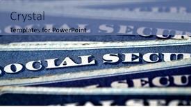  Presentation with social security - Beautiful slide set featuring social-security-cards-for-identification backdrop and a teal colored foreground
