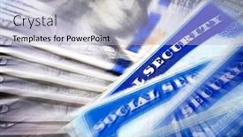  Presentation with social security - Slides having social-security-cards-for-identification background and a light blue colored foreground