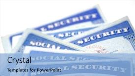  Presentation with retirment - Colorful theme enhanced with social security cards for identification backdrop and a light blue colored foreground