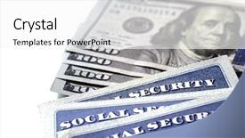  Presentation with social security - Slide deck featuring social security cards for identification background and a white colored foreground