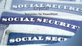  Presentation with social security - Cool new slides with social-security-cards-symbolizing-benefits backdrop and a light blue colored foreground