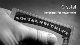  Presentation with social security - Slide deck consisting of social-security-cards-symbolizing-benefits background and a dark gray colored foreground
