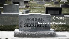  Presentation with social security - Presentation theme featuring social-security-failure-represented background and a dark gray colored foreground