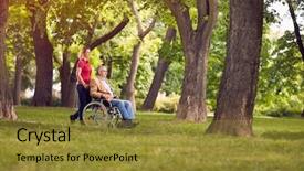  Presentation with senior care - Presentation design having happy family time- enjoying senior background and a gold colored foreground