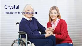  Presentation with nursing - Slide deck consisting of social services disabled people daughter - young and old woman holdind background and a sky blue colored foreground