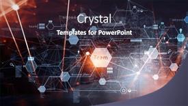  Presentation with web - Slide deck having social-web-network-background-image background and a tawny brown colored foreground