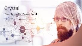  Presentation with social media network - Presentation theme having social-web-network-concept-mixed background and a pink colored foreground