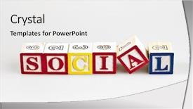  Presentation with social - PPT layouts with social word made by letter background and a white colored foreground
