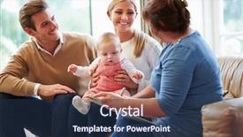  Presentation with family health - Cool new theme with social worker - health visitor talking to family backdrop and a ocean colored foreground