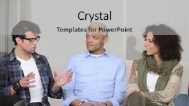  Presentation with group discussion - Theme enhanced with social worker - team building group discussion background and a light gray colored foreground