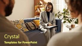  Presentation with social worker - Slide set featuring social-worker-making-notes background and a  colored foreground