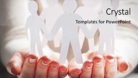  Presentation with equality - Presentation having socialism equality - paper people in hands background and a light gray colored foreground