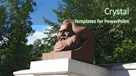  Presentation with karl marx - Theme featuring socialism marx - karl marks monument background and a tawny brown colored foreground