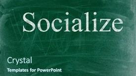 Presentation with chalk - Presentation theme having socialize-business-phrase-written background and a ocean colored foreground