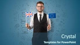  Presentation with symbol - Slide set with socialmedia - businessman with office symbol concept background and a ocean colored foreground