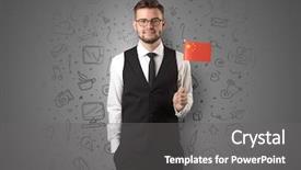  Presentation with symbol - Amazing theme having socialmedia - businessman with office symbol concept backdrop and a gray colored foreground