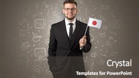  Presentation with symbol - Audience pleasing PPT layouts consisting of socialmedia - businessman with office symbol concept backdrop and a dark gray colored foreground