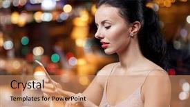  Presentation with night club - Amazing presentation theme having society mobile app - people nightlife technology and holidays backdrop and a coral colored foreground