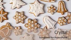  Presentation with gingerbread man - Slides with sock christmas tree bell star background and a coral colored foreground