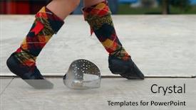  Presentation with sword - Audience pleasing presentation consisting of sock hop - feet of a highland sword backdrop and a light gray colored foreground