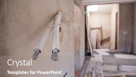  Presentation with electric pole electrical power poles - Audience pleasing PPT layouts consisting of socket-back-boxes-with-wires backdrop and a gray colored foreground