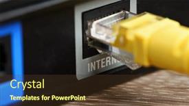  Presentation with connection - Cool new PPT layouts with socket-for-internet-connection backdrop and a tawny brown colored foreground