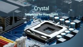  Presentation with computer motherboard - Audience pleasing presentation design consisting of socket on a computer motherboard backdrop and a ocean colored foreground