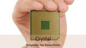  Presentation with microprocessor - Beautiful slides featuring socket programming - male hand holding microprocessor backdrop and a  colored foreground