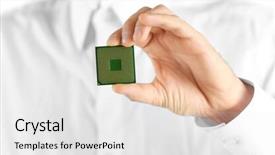  Presentation with microprocessor - Colorful theme enhanced with socket programming - man holding microprocessor in his backdrop and a  colored foreground