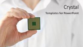  Presentation with microprocessor - Amazing slides having socket programming - man holding microprocessor in his backdrop and a  colored foreground