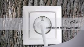  Presentation with tree - Presentation design enhanced with socket with plug on tree background and a light gray colored foreground