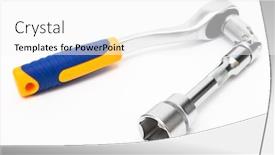  Presentation with home wrench screwdriver - PPT layouts featuring socket-wrench-on-a-white background and a white colored foreground