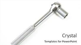  Presentation with home wrench screwdriver - PPT theme with socket wrench on white background and a white colored foreground