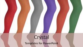  Presentation with socks - PPT layouts featuring women's legs in colorful tights background and a coral colored foreground