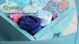  Presentation with white brick - PPT theme enhanced with socks in color drawer background and a light blue colored foreground