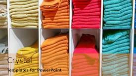  Presentation with socks - Colorful presentation theme enhanced with socks-on-shelves-in-shop backdrop and a gold colored foreground