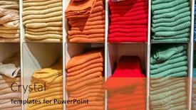  Presentation with socks - PPT theme featuring socks-on-shelves-in-shop background and a gold colored foreground