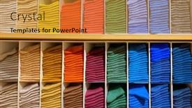  Presentation with socks - PPT layouts with socks-on-shelves-in-shop background and a gold colored foreground