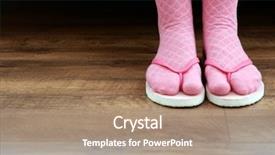  Presentation with socks - Presentation theme featuring socks with pink flip-flops background and a coral colored foreground