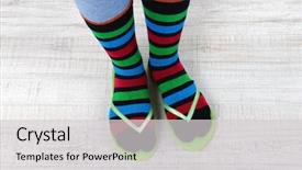  Presentation with hat and flip flop - Beautiful presentation design featuring socks with pink flip-flops backdrop and a light gray colored foreground