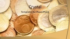  Presentation with euro - Beautiful theme featuring soct saving - glittering euro cent coins soft backdrop and a  colored foreground