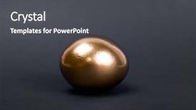  Presentation with successful investment - Cool new presentation theme with soct saving - golden egg a symbol backdrop and a dark gray colored foreground