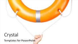  Presentation with human - Colorful presentation design enhanced with soct saving - human hand reaching for life backdrop and a white colored foreground