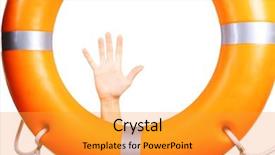  Presentation with life saving - Audience pleasing PPT layouts consisting of soct saving - human hand reaching for life backdrop and a gold colored foreground