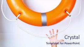  Presentation with human rights to life - Audience pleasing presentation theme consisting of soct saving - human hand reaching for life backdrop and a sky blue colored foreground