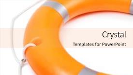  Presentation with life saving - Beautiful PPT theme featuring soct saving - life buoy for safety backdrop and a yellow colored foreground