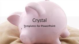  Presentation with accounting financial bank banking account - Theme consisting of soct saving - piggy bank lying down background and a  colored foreground